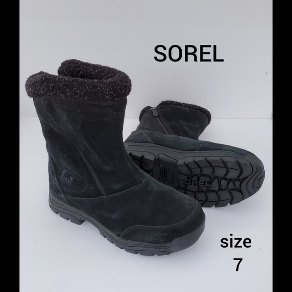 *GUC* SOREL Black Waterfall Waterproof Tall Boot - Picture 2 of 8